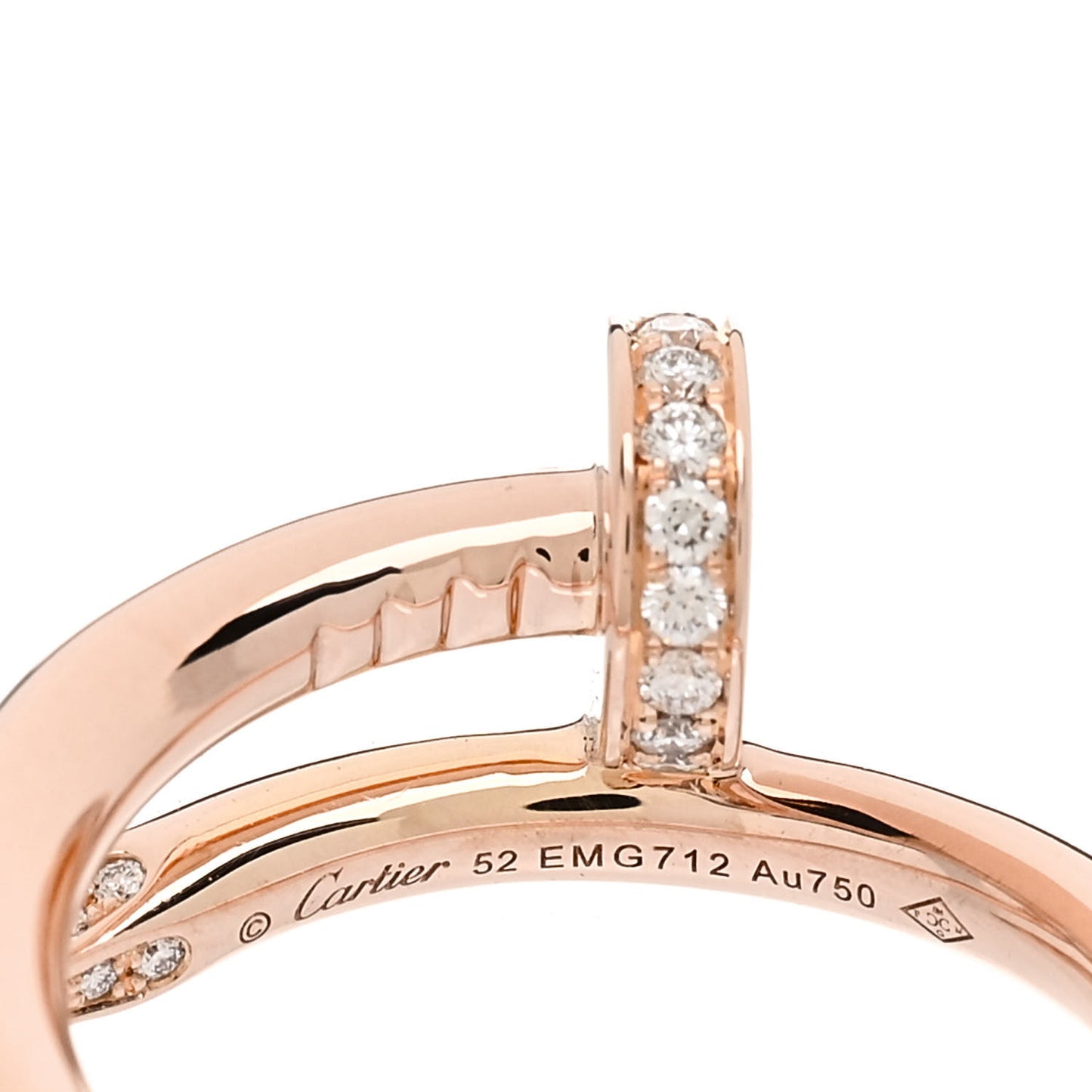18K Pink Gold Diamond Juste Un Clou Ring 52 6
