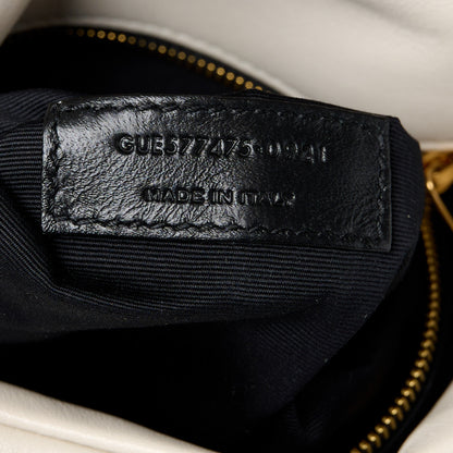 Saint Laurent Lambskin Quilted Medium Loulou Puffer Monogram Chain Satchel Crema Soft 8 of 12