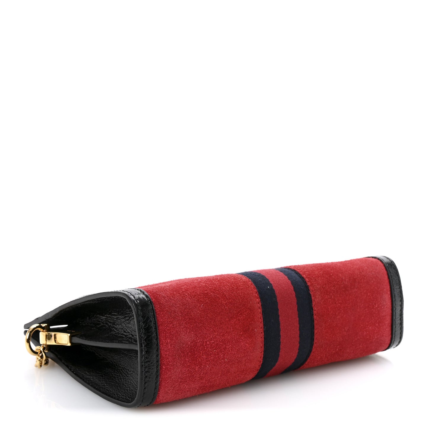 Suede Patent Web Medium Ophidia Chain Shoulder Bag Hibiscus Red Black