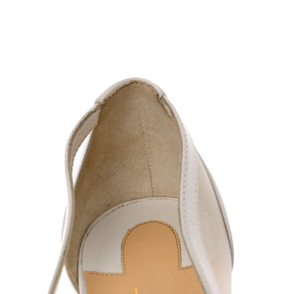 Christian Louboutin Kid Rete Galativi 100 Pumps 39.5 Bianco 8 of 13