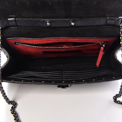 Valentino Garavani Craquele Nappa Rockstud Spike Wallet on Chain Black 5 of 9