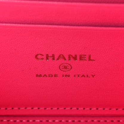 Chanel Lambskin Enamel Quilted Small Coco Hearts Vanity Case With Chain Pink 6 of 12