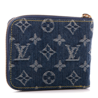 Louis Vuitton Denim Zip Compact Wallet Blue 3 of 7