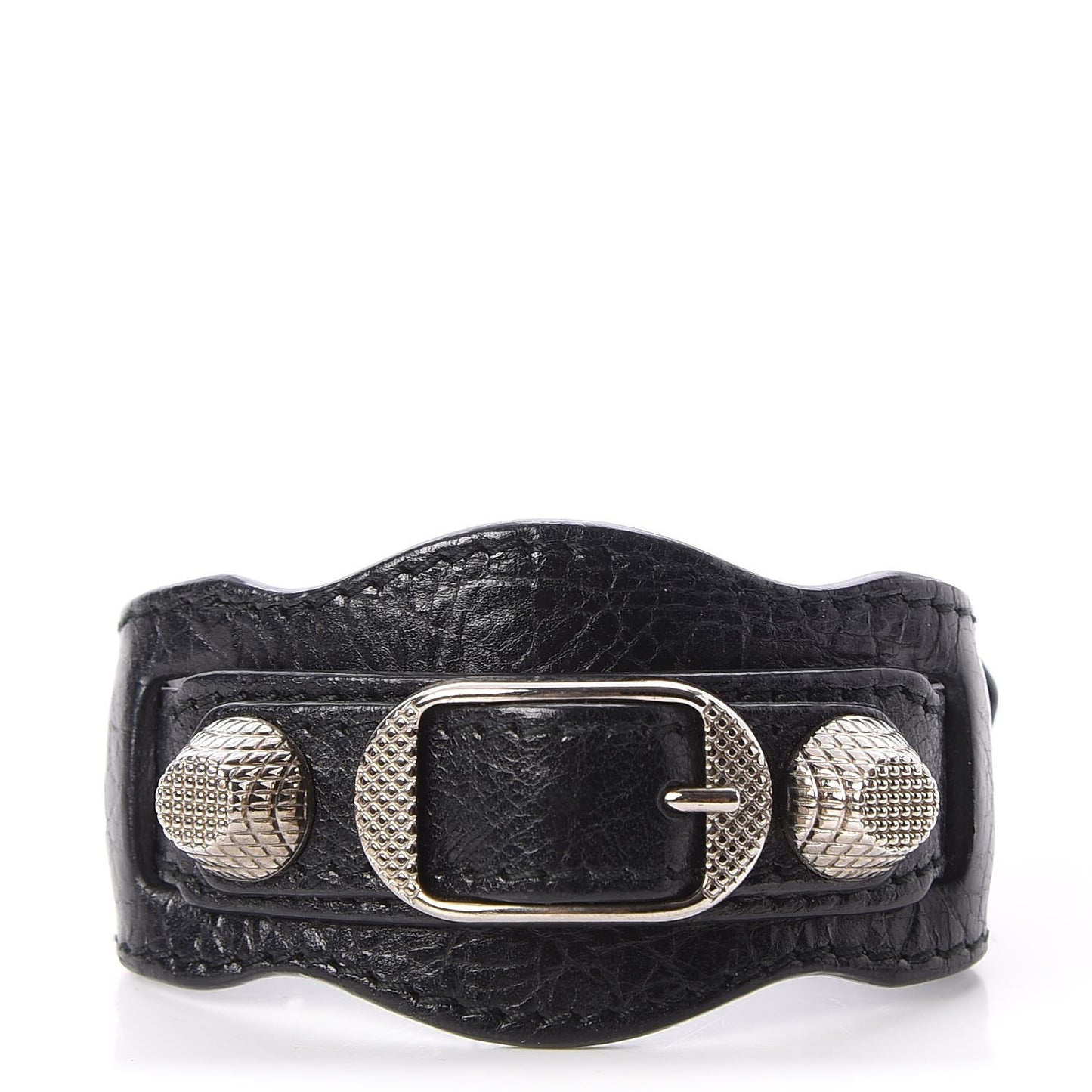 Agneau Arena Giant 12 Silver Hardware Bracelet Black