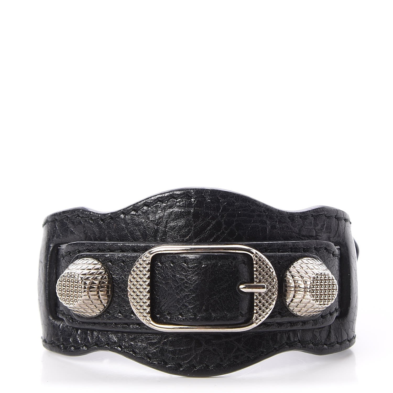Balenciaga Agneau Arena Giant 12 Silver Hardware Bracelet Black 1 of 5