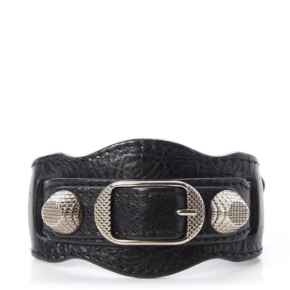 Balenciaga Agneau Arena Giant 12 Silver Hardware Bracelet Black 1 of 5
