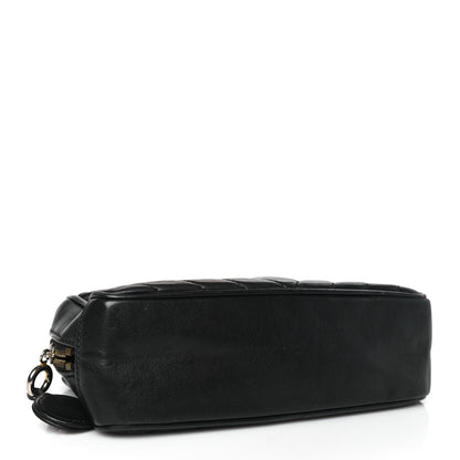 Chanel Lambskin Chevron Quilted Small Camera Case Black 4 of 10