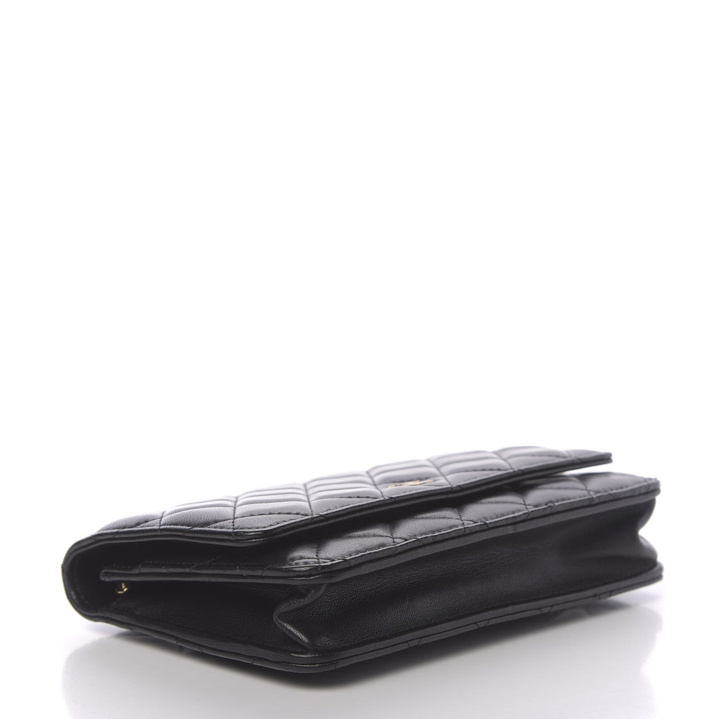 Lambskin Quilted Wallet On Chain WOC Black