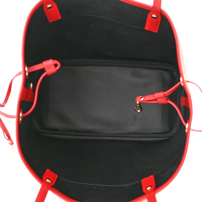 MCM Visetos Shopper Tote Beige Red 8 of 17