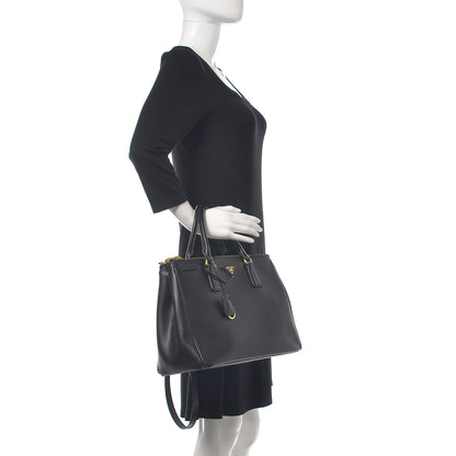 Prada Saffiano Medium Galleria Double Zip Tote Black 2 of 15