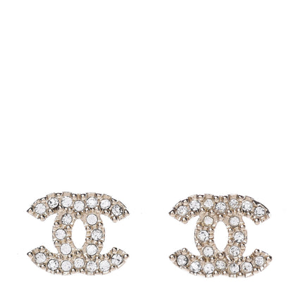 Chanel Crystal CC Earrings Gold 1 of 5