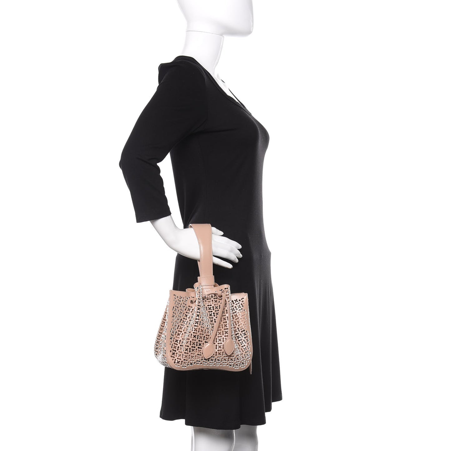 Calfskin Laser Cut Grille Rose-Marie 19 Bag Sable