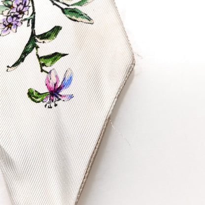 Christian Dior Silk Twill D-Floral Mitzah Scarf White Multicolor 5 of 5