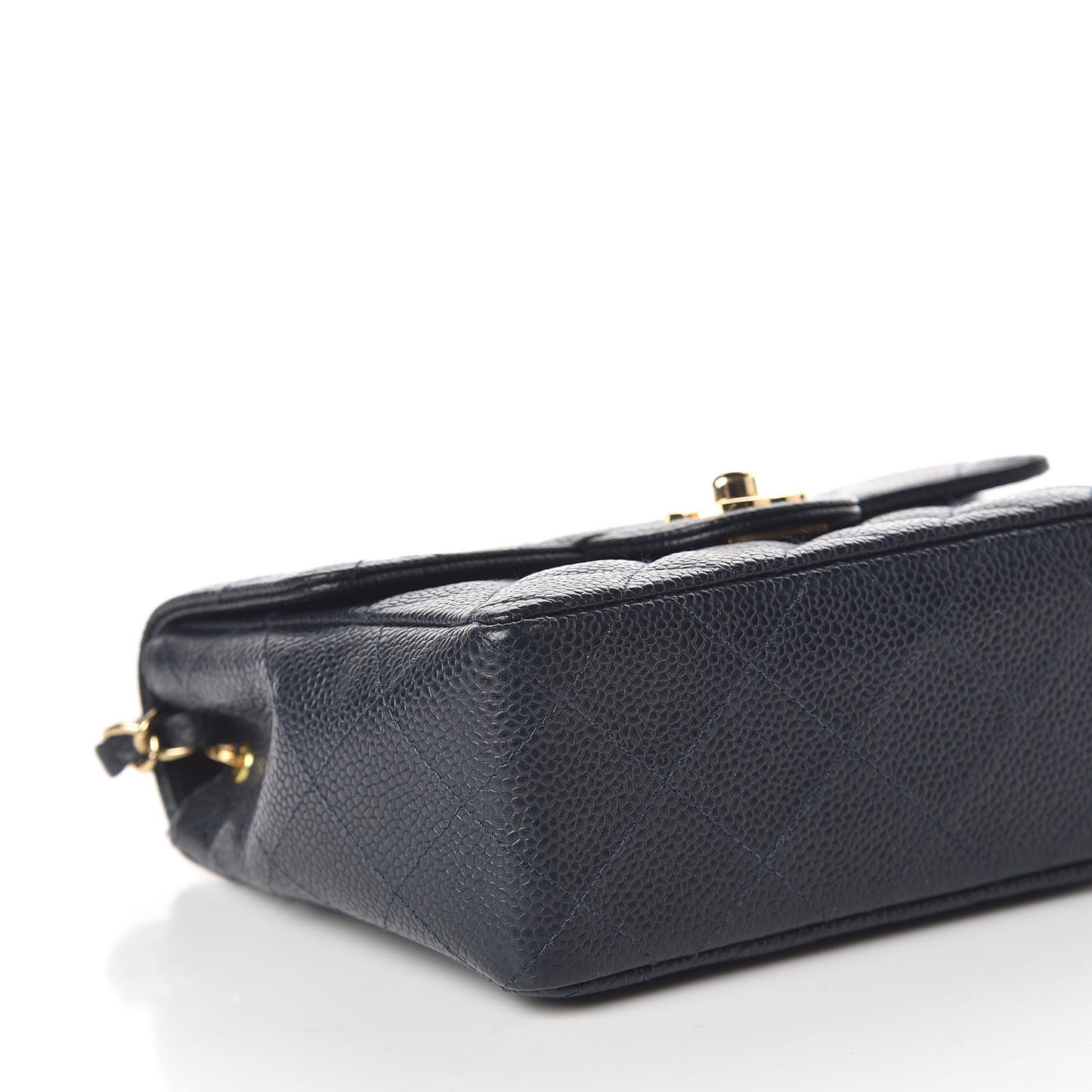 Caviar Quilted Mini Square Flap Navy