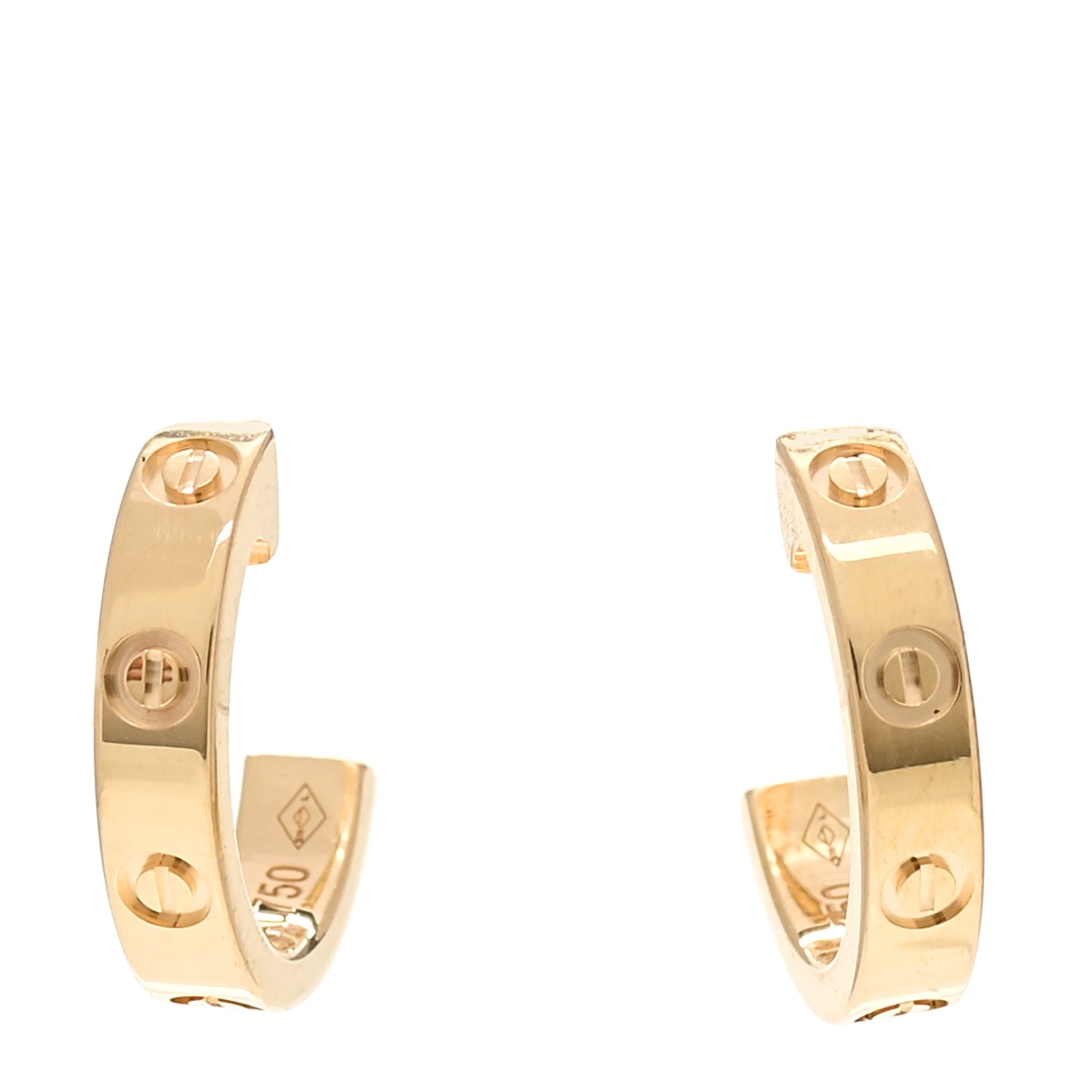 18K Yellow Gold Small LOVE Hoop Earrings