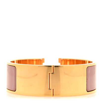 Hermes Enamel Wide Clic Clac H Bracelet Rose Velours 3 of 4