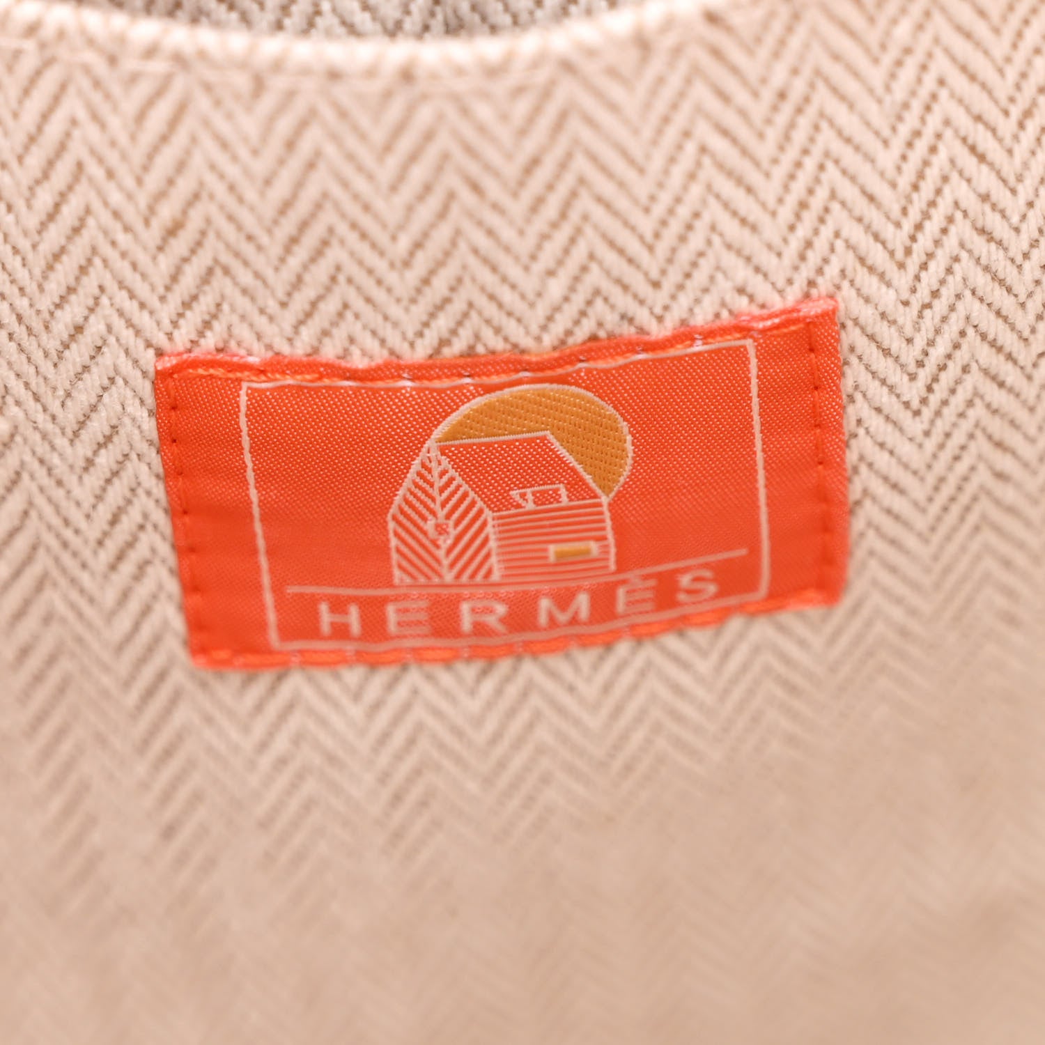 Hermes H Canvas Embroidered Les Cabanes Backpack Orange Feu 6 of 11