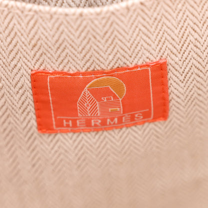 Hermes H Canvas Embroidered Les Cabanes Backpack Orange Feu 6 of 11