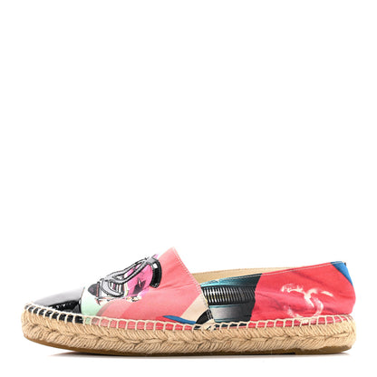 Chanel Fabric Patent CC Espadrilles 38 Multicolor Black 1 of 9