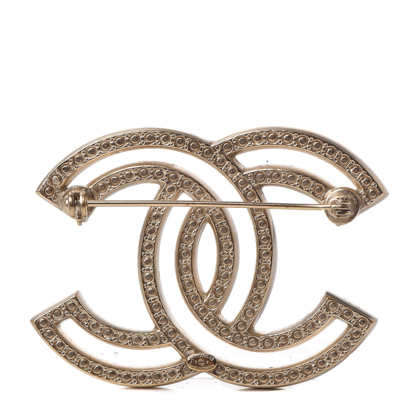 Crystal CC Brooch Gold