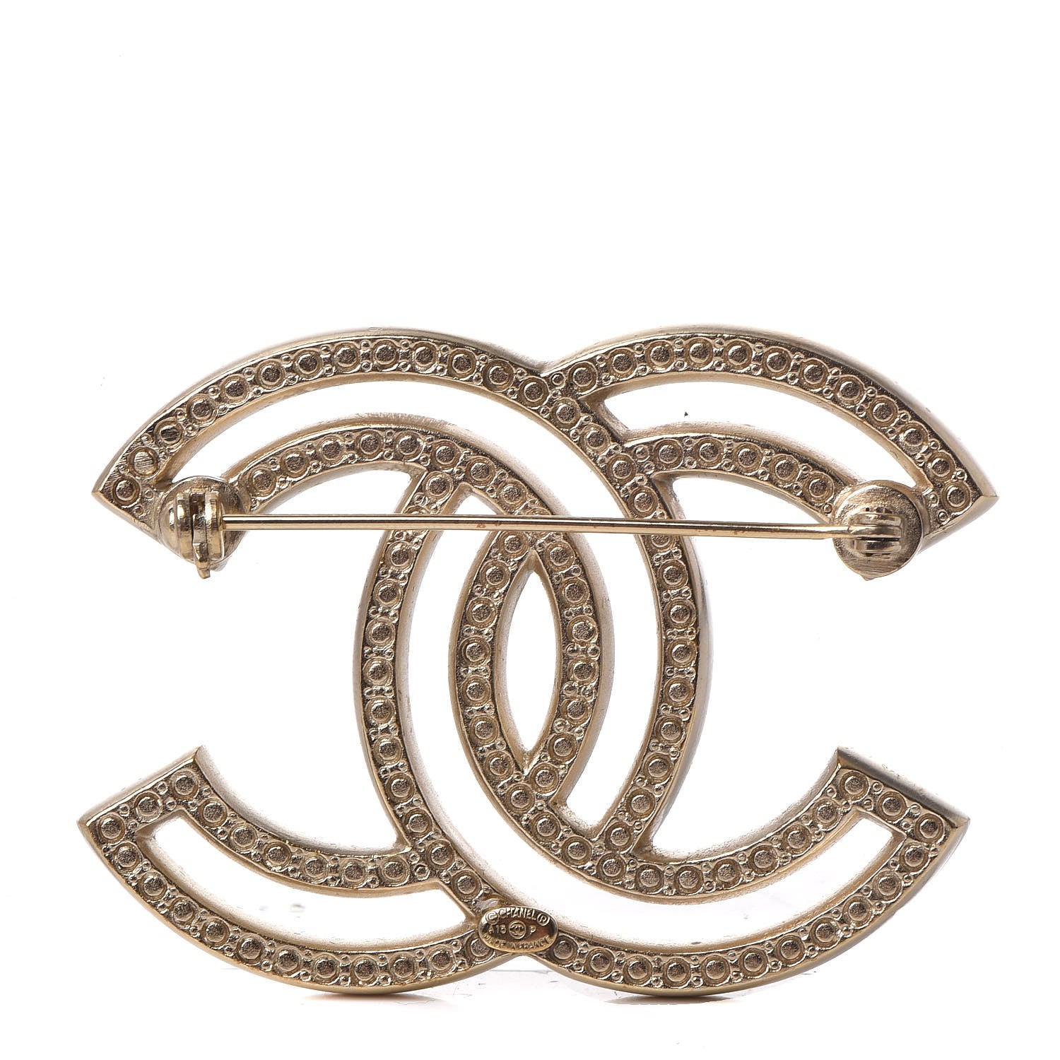 Chanel Crystal CC Brooch Gold 3 of 5