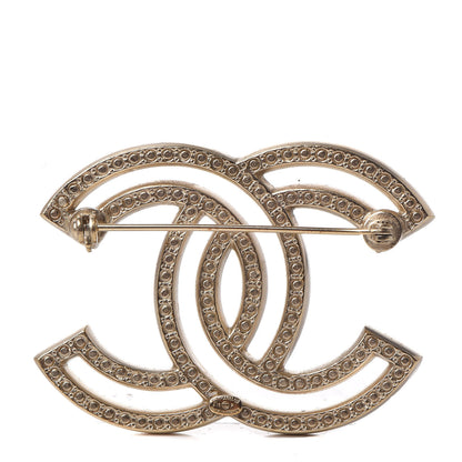 Chanel Crystal CC Brooch Gold 3 of 5