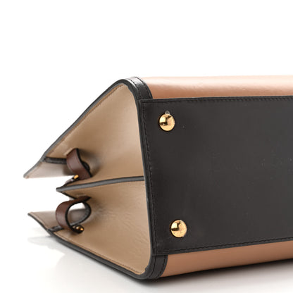 Burberry Calfskin Small Two Handle Title Bag Tan Brown 9 of 13