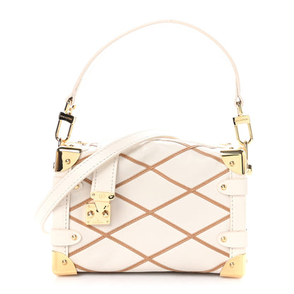 Louis Vuitton Lambskin Malletage Side Trunk PM Creme Noisette 1 of 8