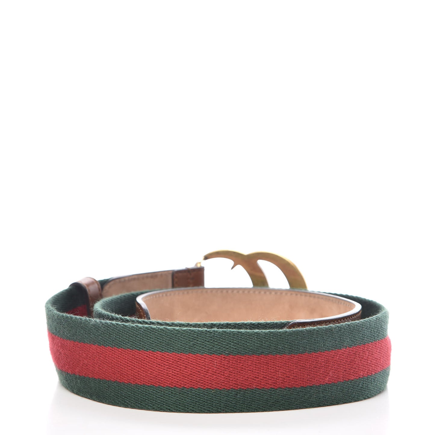 Nylon Calfskin Double G Web 40mm Belt 90 36 Green Red Cuir