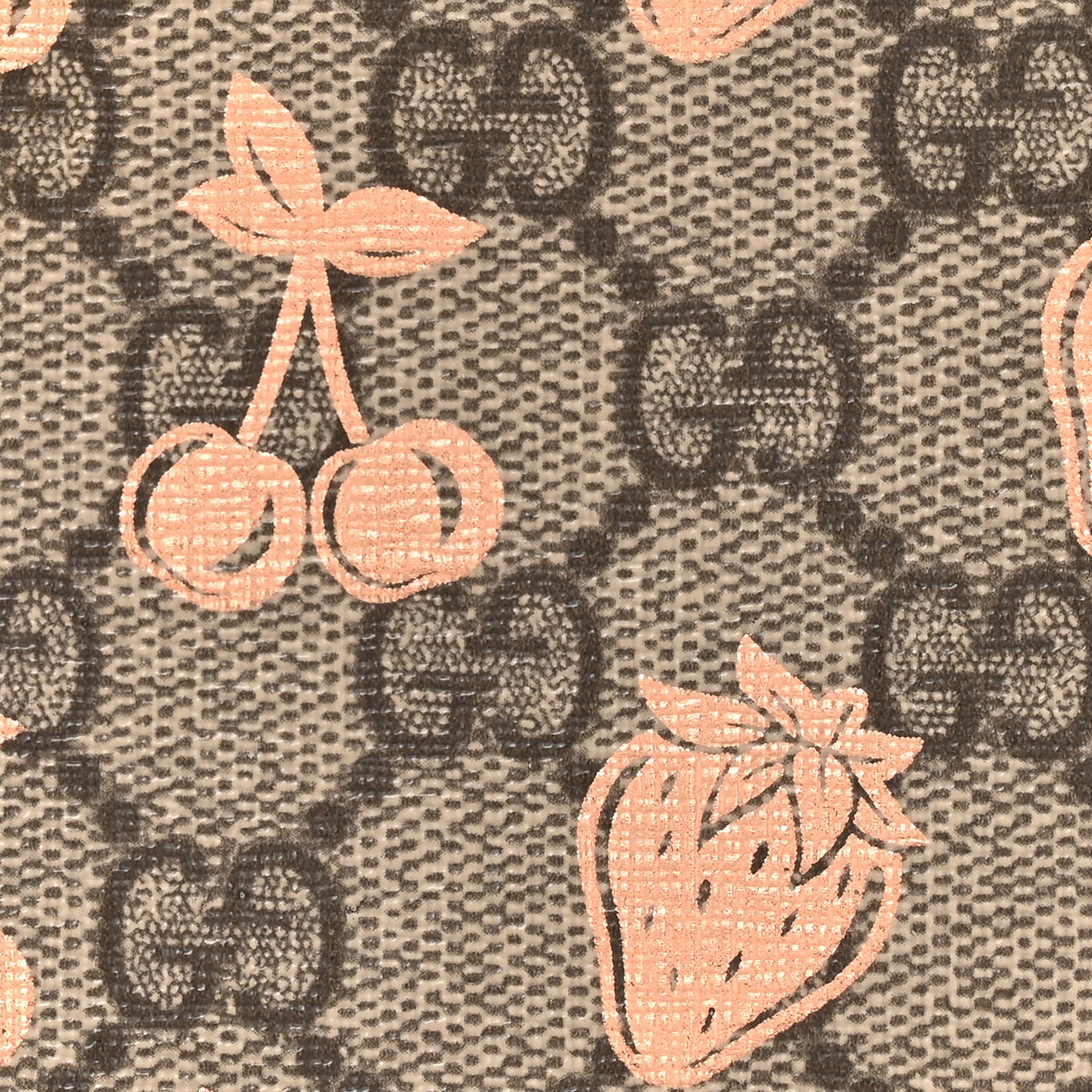 GG Supreme Monogram Berry Textured Dollar Calfskin Small Padlock Tote Beige Ebony Light Copper Mystic White