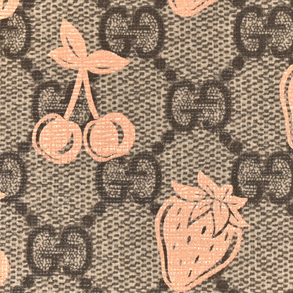 Gucci GG Supreme Monogram Berry Textured Dollar Calfskin Small Padlock Tote Beige Ebony Light Copper Mystic White 8 of 10