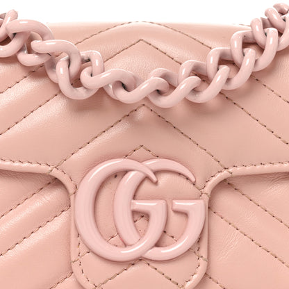 Gucci Calfskin Matelasse Monochrome GG Marmont Chain Belt Bag Perfect Pink 8 of 10