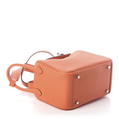 Hermes Taurillon Clemence Mini Lindy 20 Orange 4 of 9