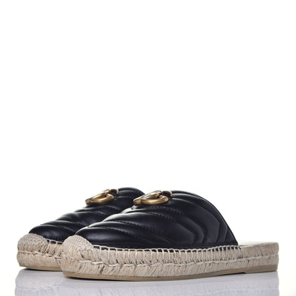 Gucci Nappa Matelasse GG Marmont Espadrille Slippers 35 Black 3 of 9