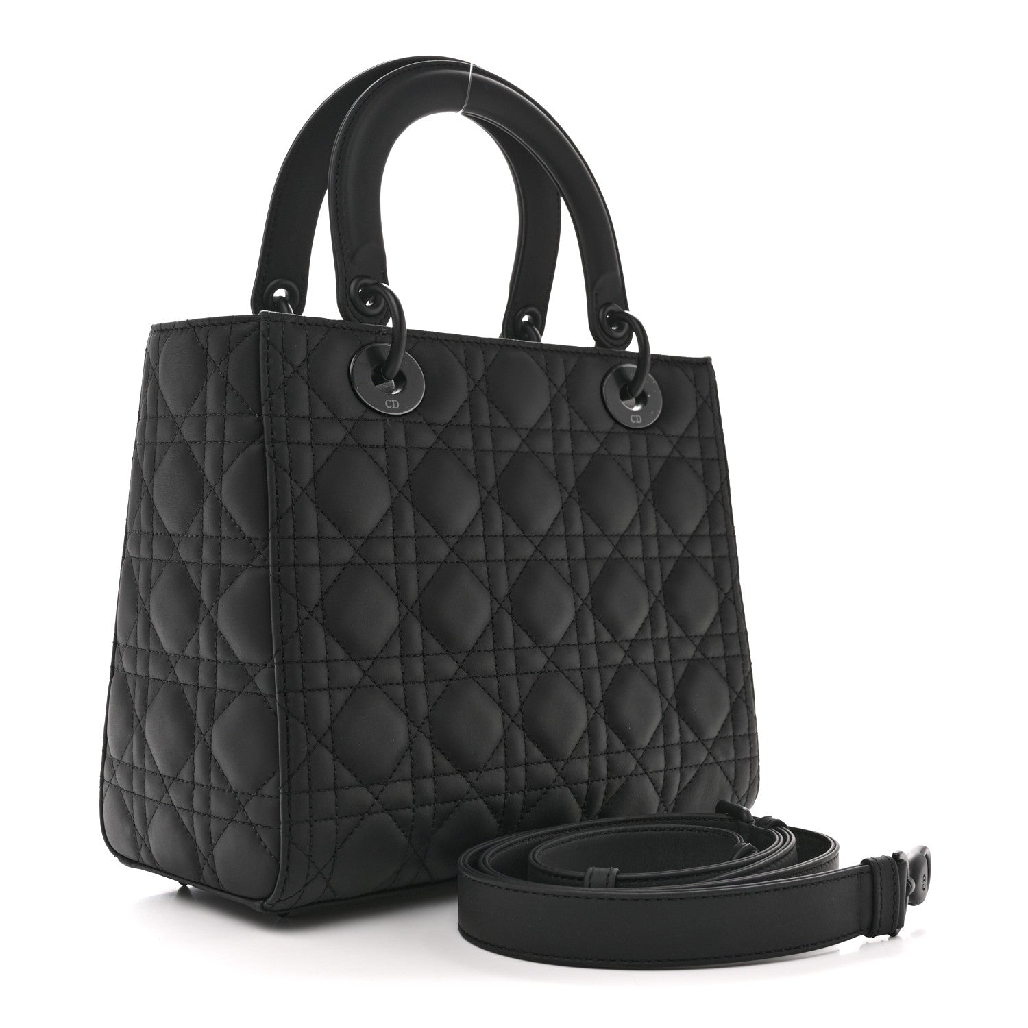 Christian Dior ブラックパーティーバッグ Christian Dior Ultra Matte Calfskin Cannage Medium Lady Dior Black