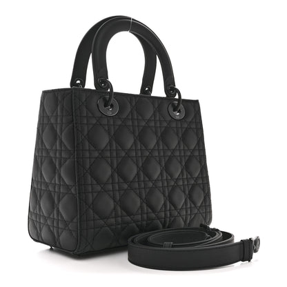 Christian Dior Ultra Matte Calfskin Cannage Medium Lady Dior Black 3 of 11