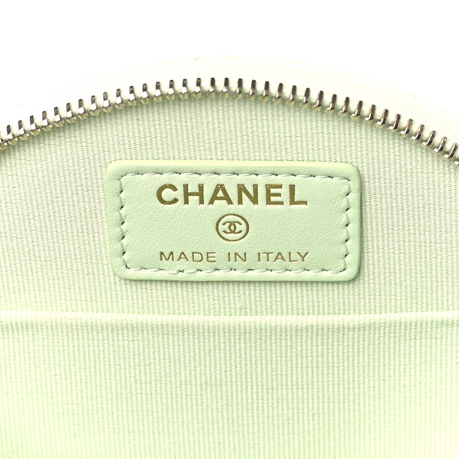 Chanel Caviar Quilted Round Handle With Care Vanity With Chain Light Green 7 of 10