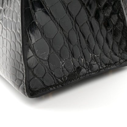 Hermes Shiny Alligator Kelly Sellier 28 Black 11 of 13