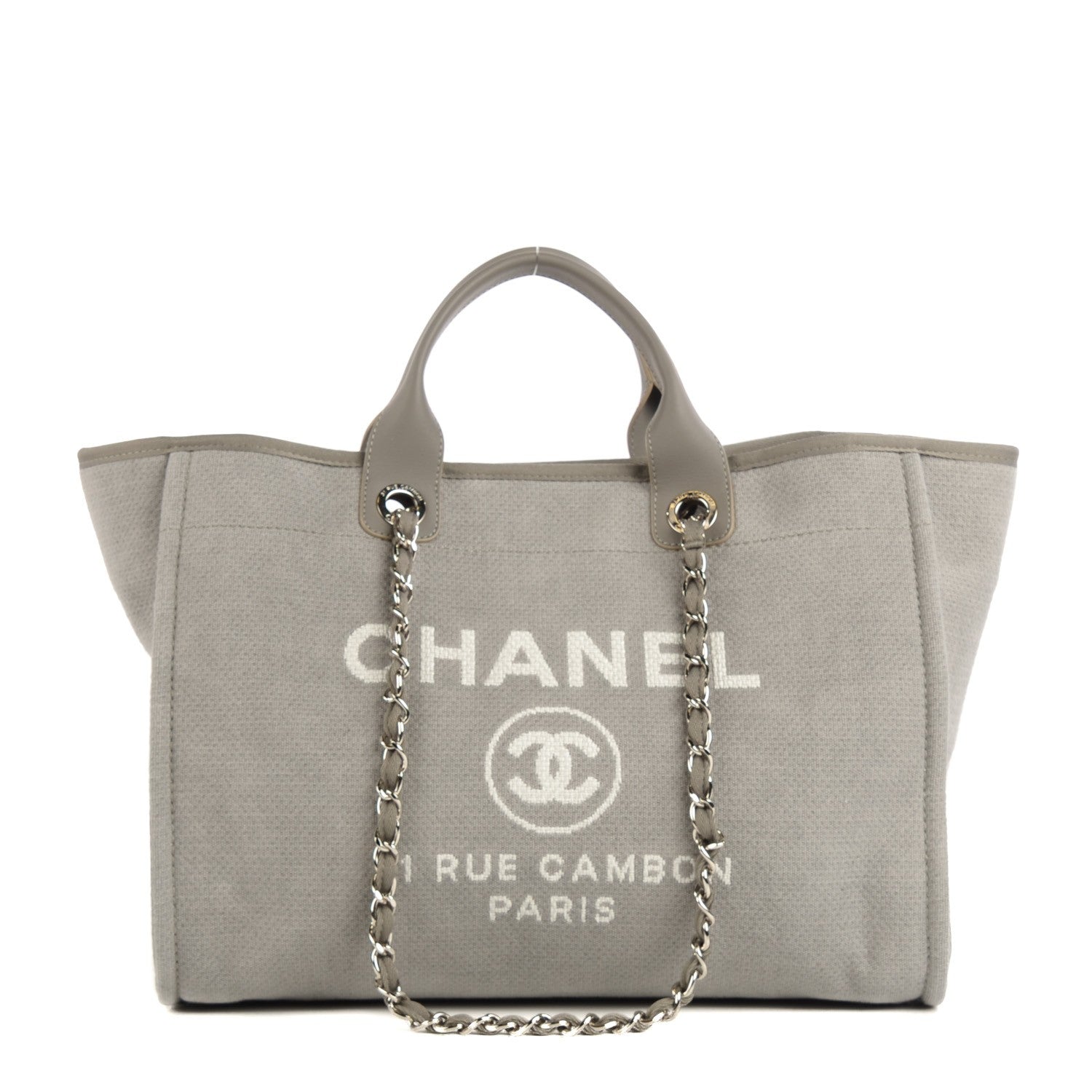 Chanel Canvas Deauville Large Tote Grey 1 of 8