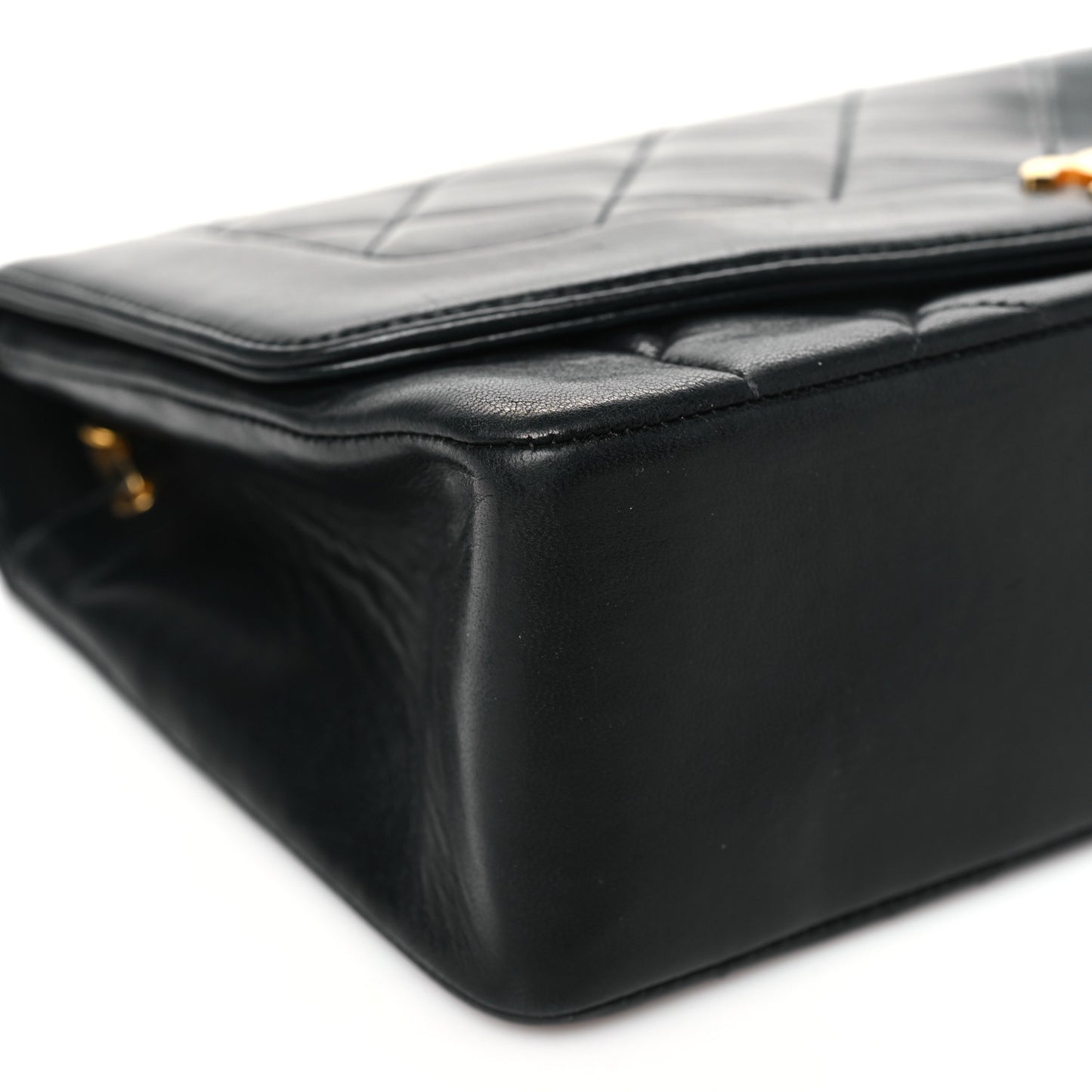 Lambskin Quilted Medium Single Flap Black