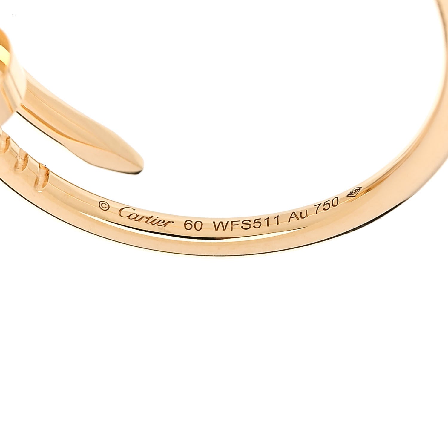 Cartier 18K Yellow Gold Small Juste Un Clou Ring 60 9 4 of 5