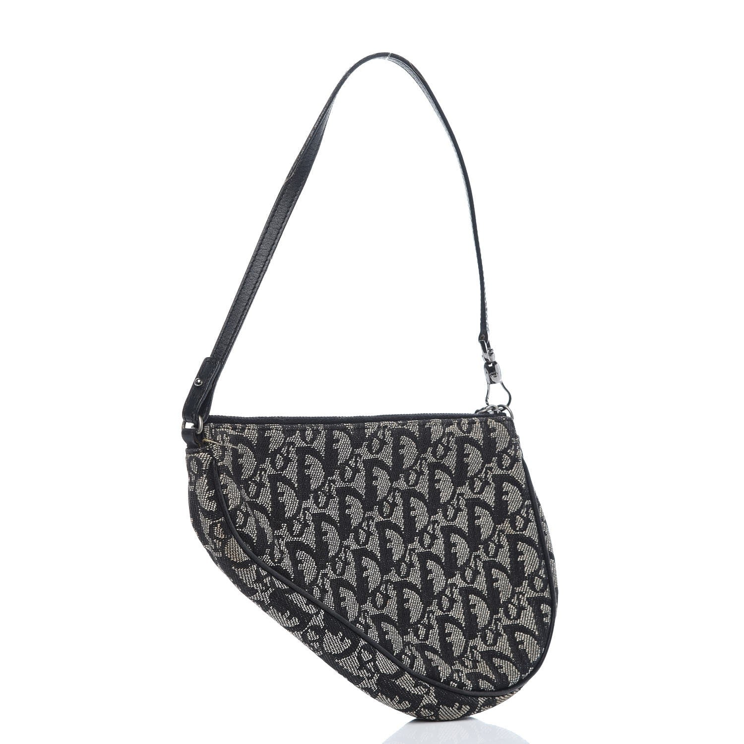 Christian Dior Monogram Mini Saddle Pochette Navy 3 of 11