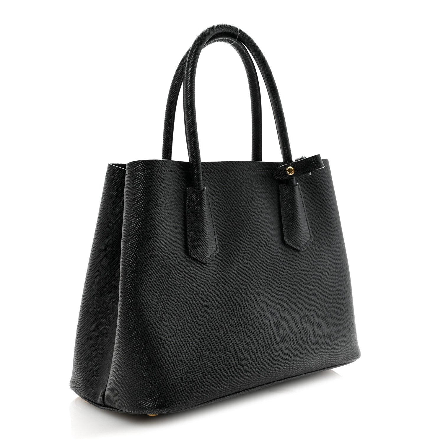 Prada Saffiano Cuir Small Double Bag Black 3 of 9
