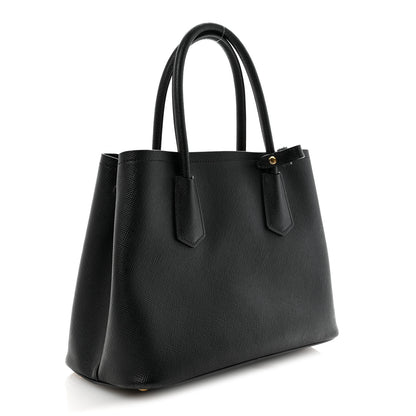 Prada Saffiano Cuir Small Double Bag Black 3 of 9