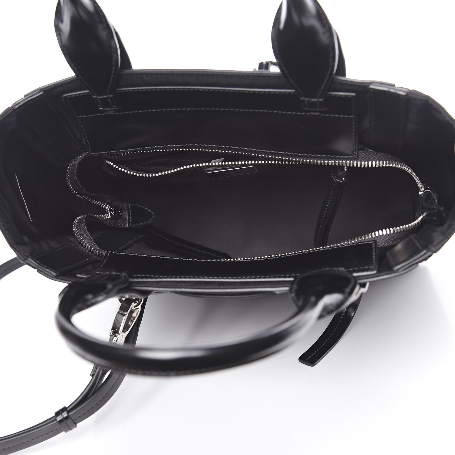 Prada Tessuto Nylon Spazzolato Small Ouverture Top Handle Bag Black 6 of 10