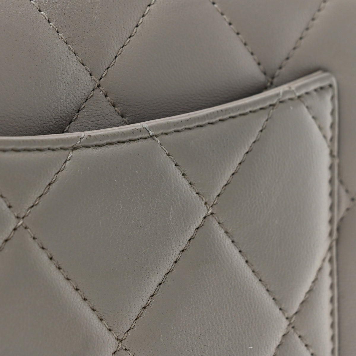Lambskin Quilted Small Trendy CC Flap Dual Handle Bag Light Grey