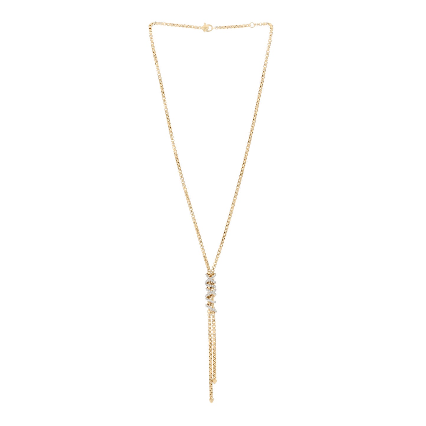 18K Yellow Gold Diamond Helena Y Necklace
