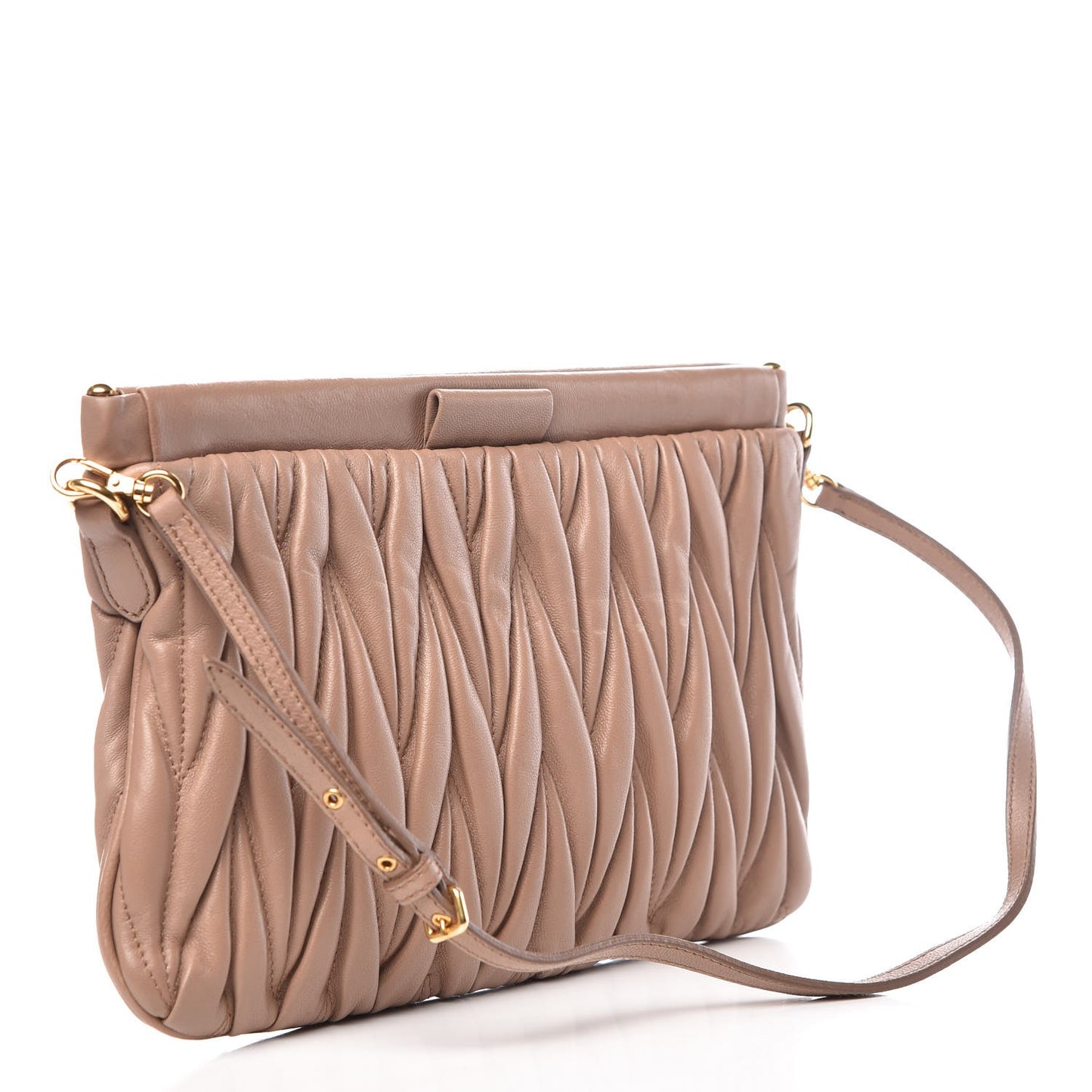 Nappa Matelasse Clutch Cammeo