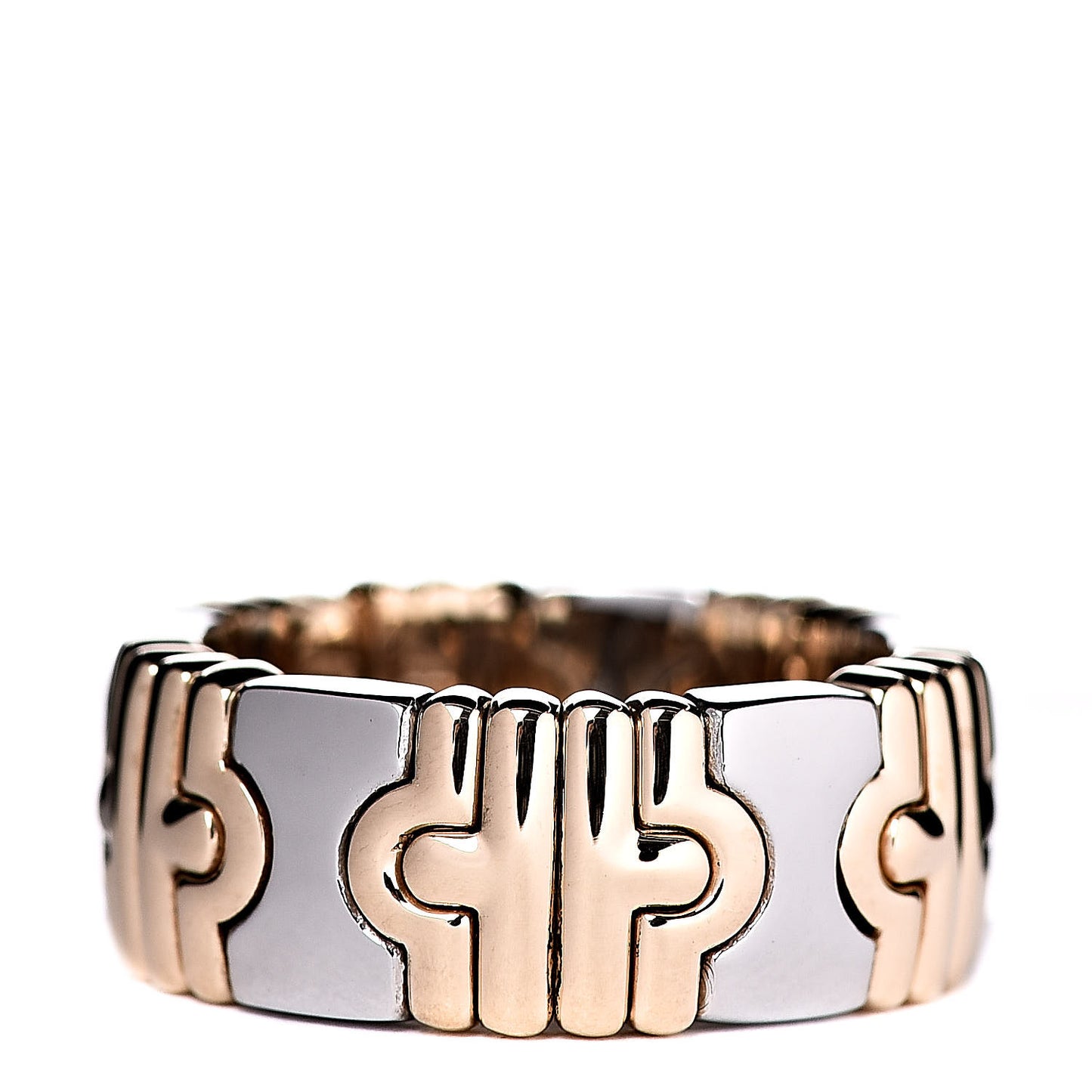 Stainless Steel 18K Yellow Gold Parentesi Ring 53 6.25
