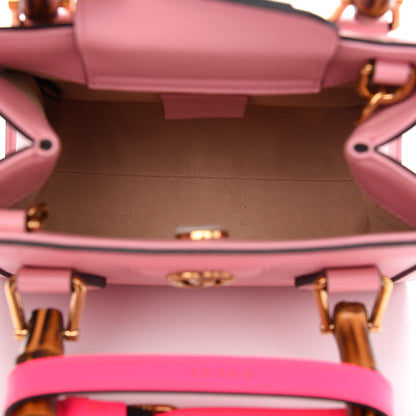 Gucci Wonka Grain Calfskin Mini Diana Tote Bag Wild Rose Fuxia Fluo 5 of 9